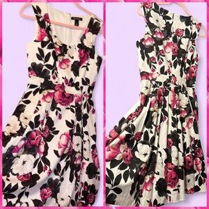 White House Black Market Flowered A-Line Dress